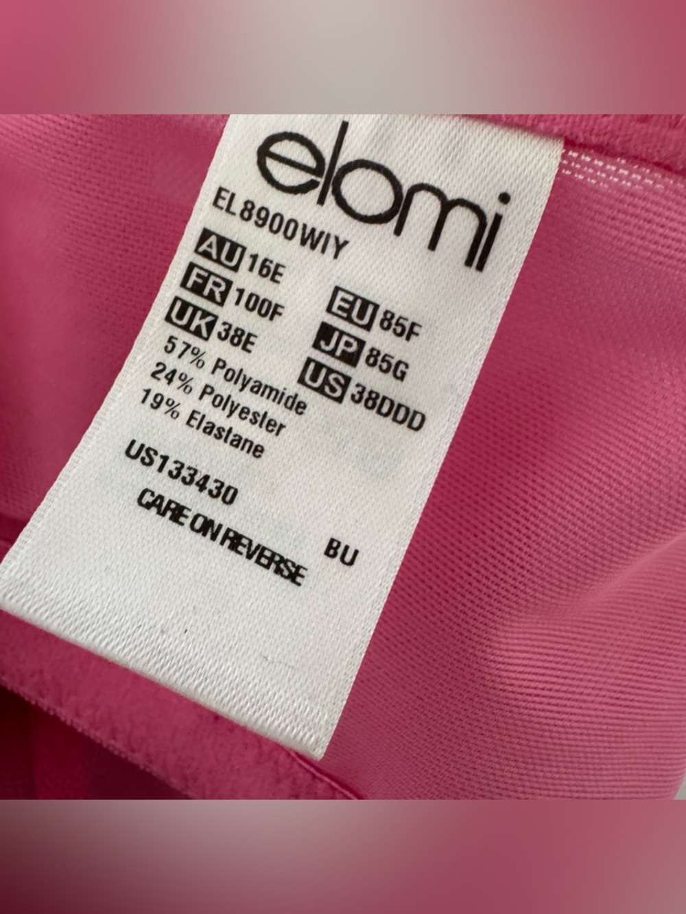 ELOMI Size 38DDD Pink Underwire Matilda Bra - 8900 - Picture 5 of 5